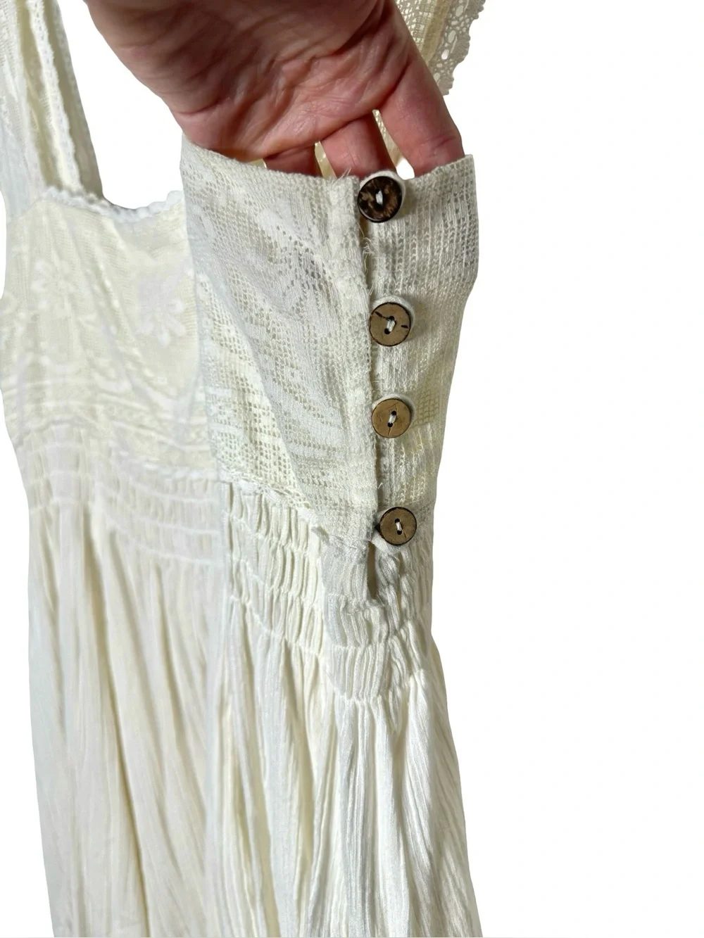 Free People | NWT Heartland Embroidered Bodice Mini Dress in Ivory XL